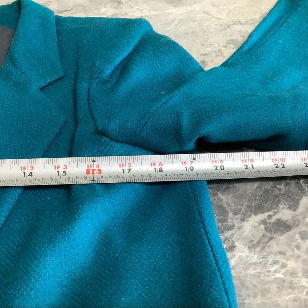 Teal Double-Breasted Women's Blazer size 12 - Picture 6 of 9